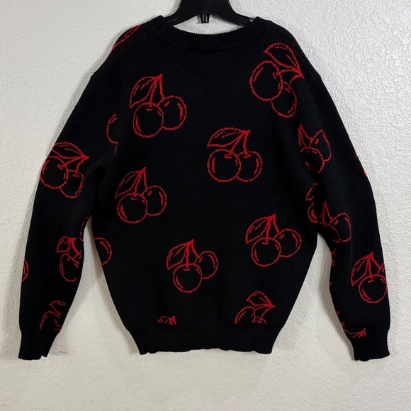 WESC,Size XL,Black Sweater with Red Cherry Pattern - Picture 11 of 17
